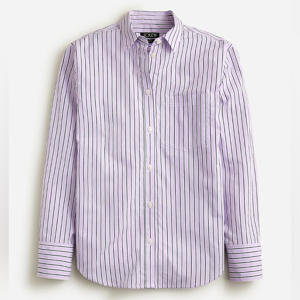 J. Crew Women's Classic Striped Lavender Dress Shirt